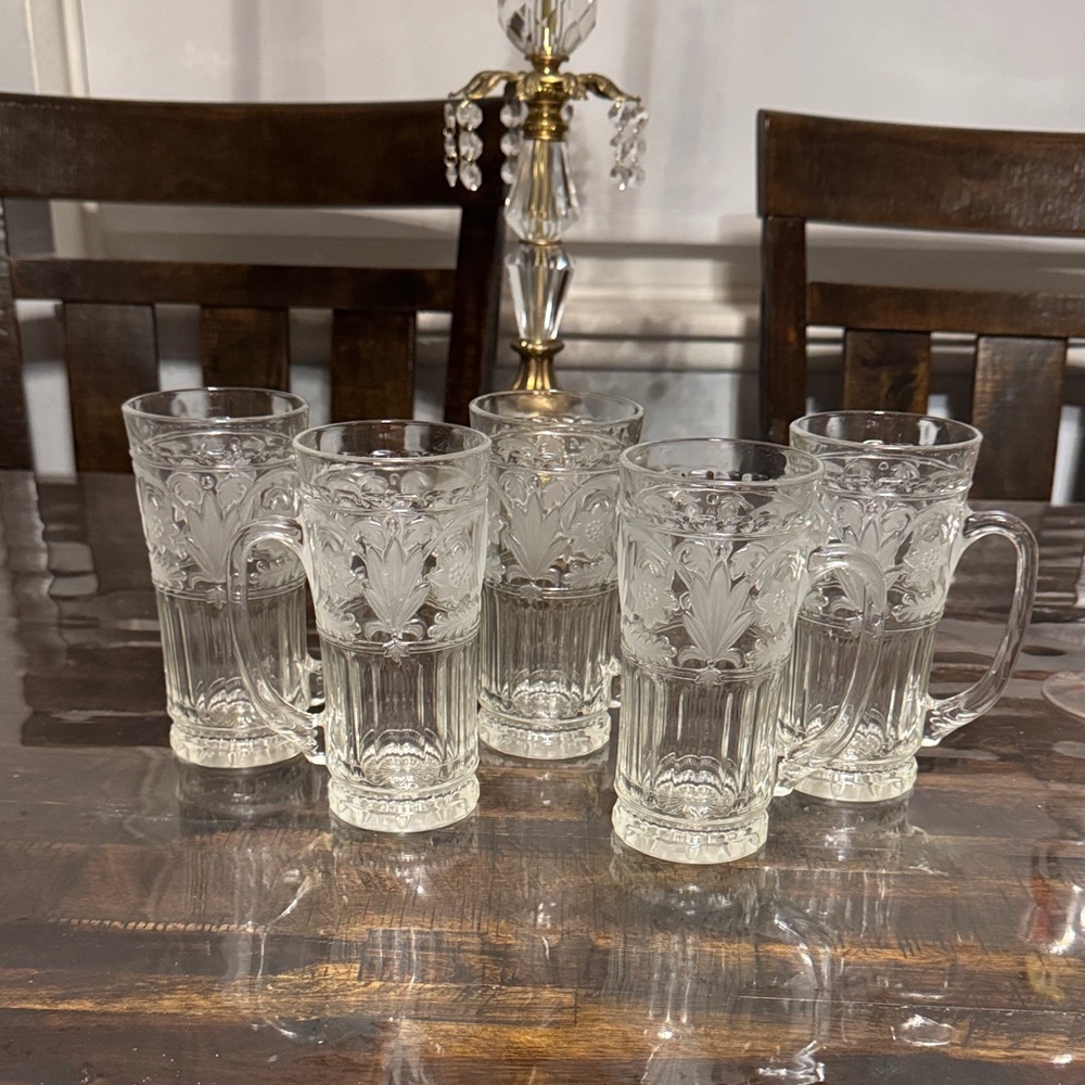Lord & Taylor Clear Glass Mug Set